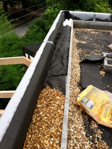 pea gravel placed behind the edge