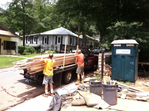 Receiving the wood from Water's Edge woods in Comer, GA