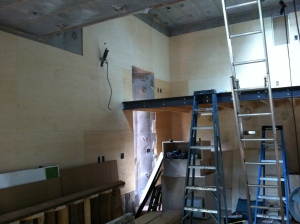 Plywood on the upstairs and loft walls